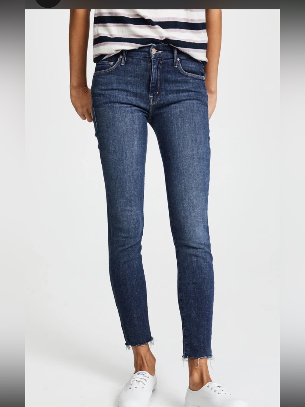 MOTHER The Looker Fray Ankle Skinny Jeans Girl Crush Size 24